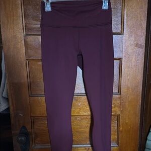 Fabletics Burgundy PowerHold High-Waisted Leggings